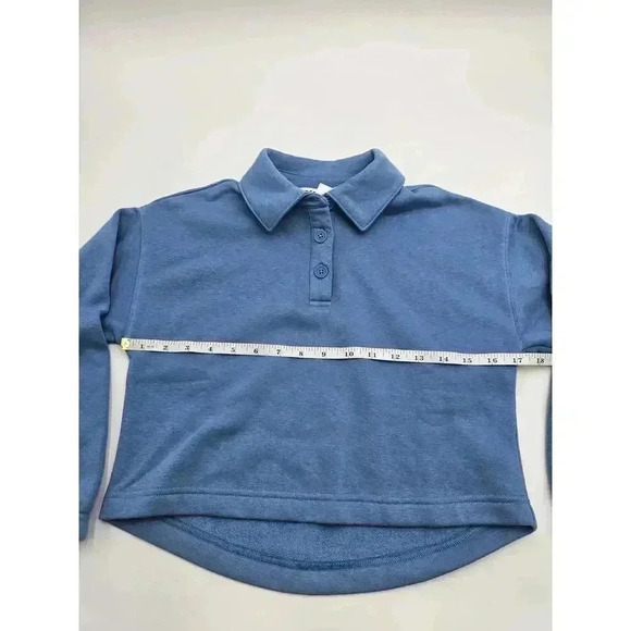 DSG Girl's Size S (8/9) Henley Fleece Top Light Basin Blue NWT - Picture 5 of 8